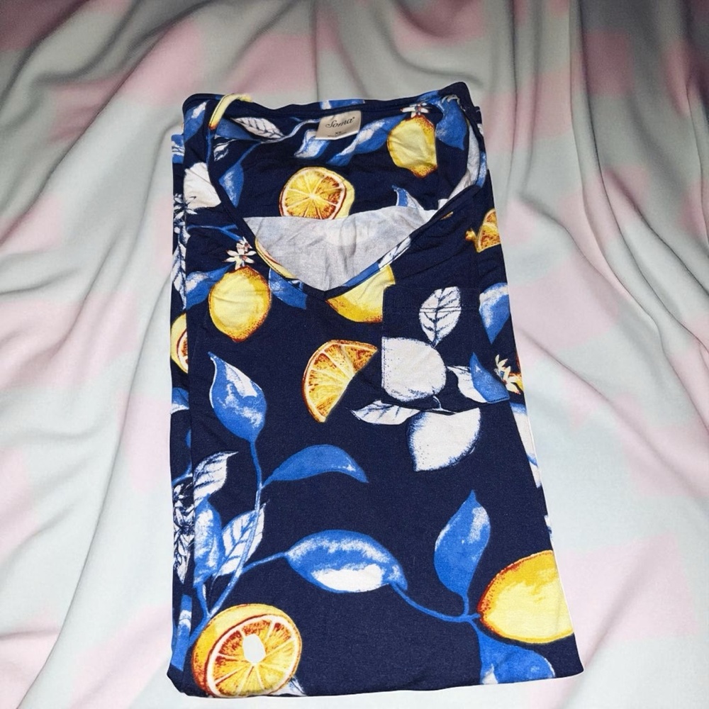 Soma Cool Nights Lemon Print Nightgown – Size XS